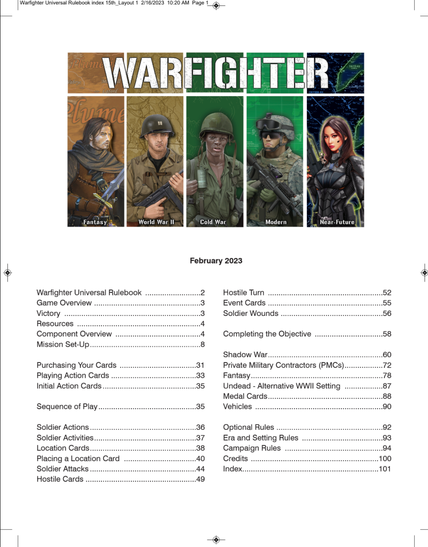 Warfighter Universal Rulebook